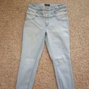 High waisted skinny jeans